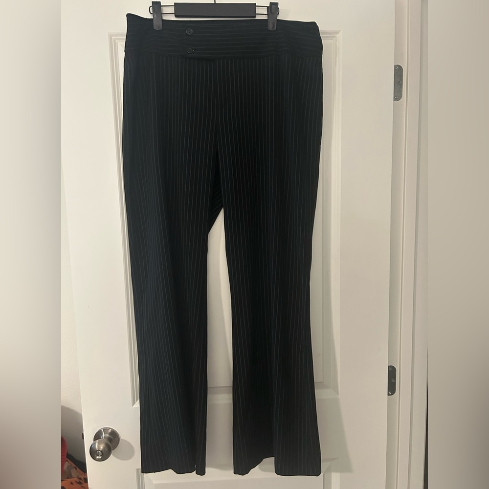 Spring Street Black Pinstripe Trousers